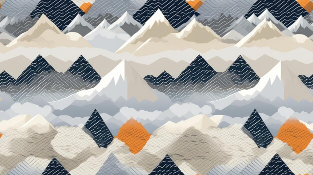 Photo pixel patterned robot mountains