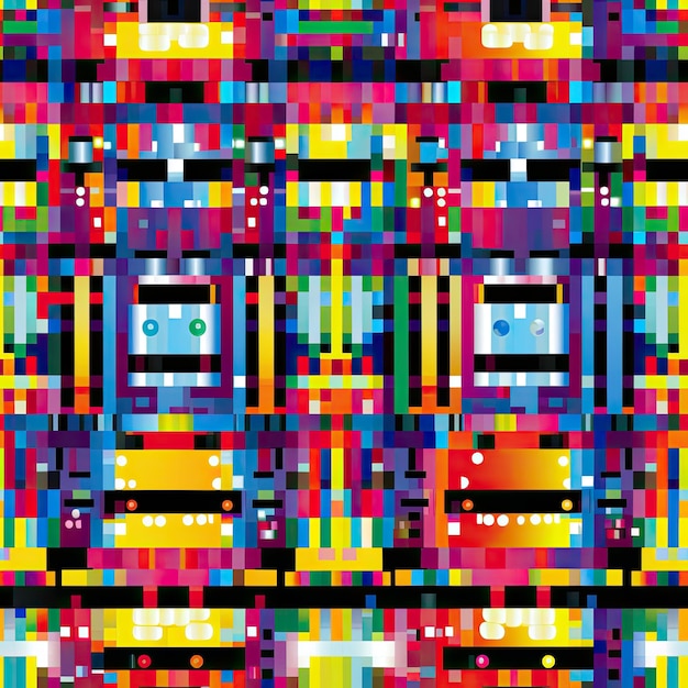 Pixel patterned robot rainbow