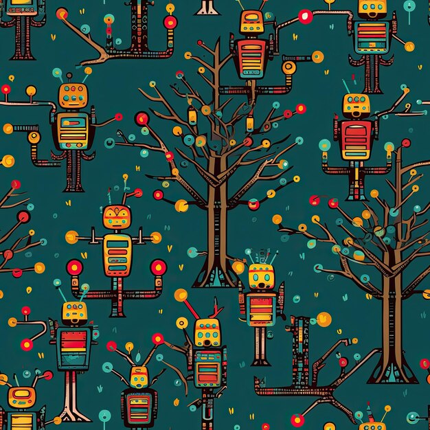 Pixel patterned robot tree