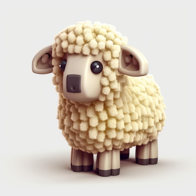 Pixel Perfect Sheep A Cute 3d Model With Intricate Texture