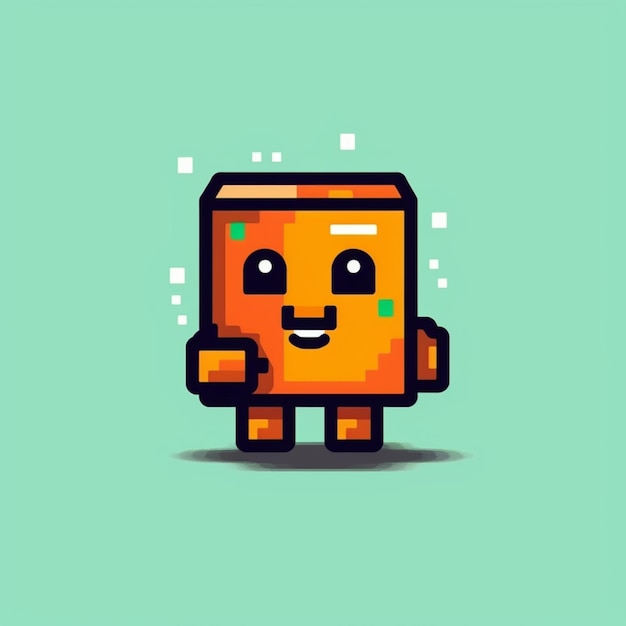 Photo a pixel pixel character with a thumbs up generative ai