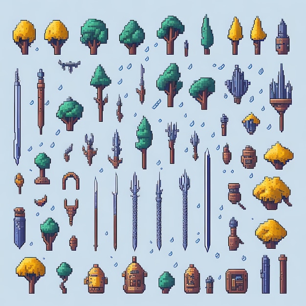 Photo pixel playground crafted assets for your game world