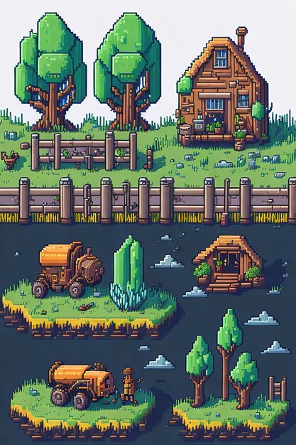 Photo pixel playground crafted assets for your game world