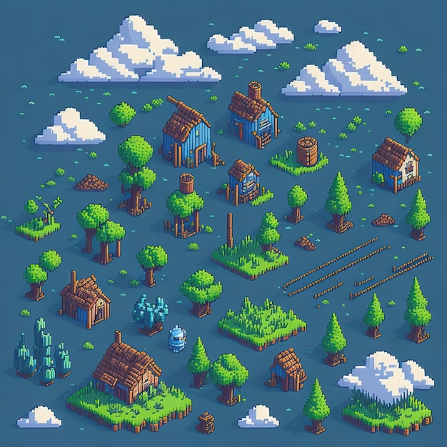 Photo pixel playground crafted assets for your game world