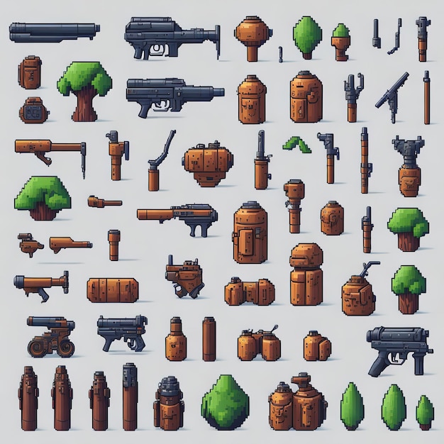 Photo pixel playground crafted assets for your game world