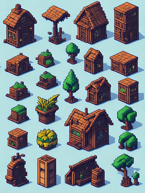 Photo pixel playground crafted assets for your game world