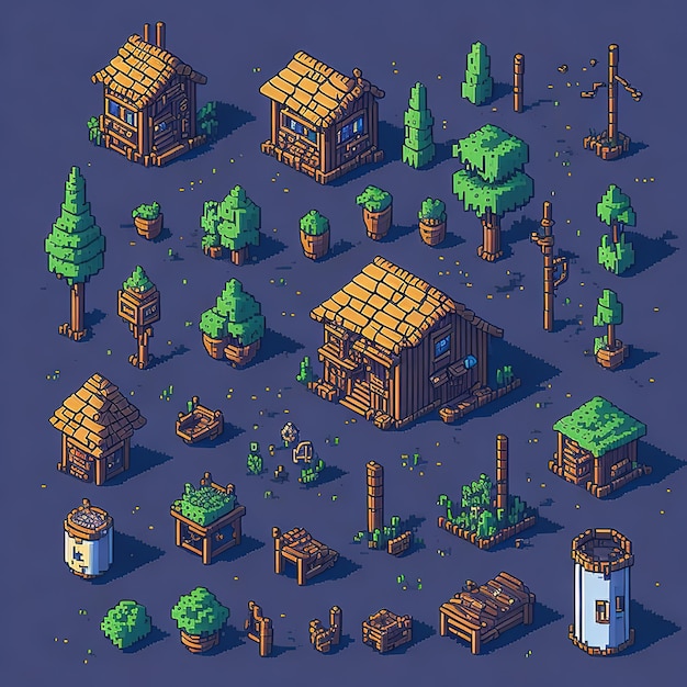 Photo pixel playground crafted assets for your game world