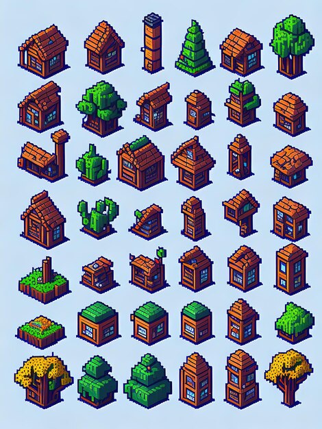 Photo pixel playground crafted assets for your game world