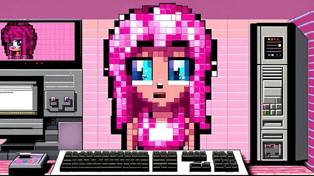 pixel styled girl