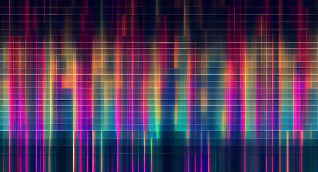 Pixelated abstract backdrop with multi colored wave pattern generative AI