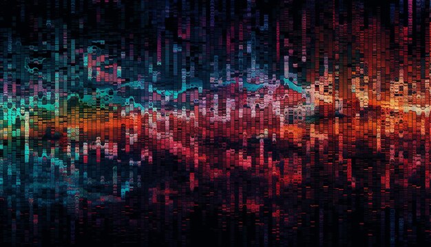 Pixelated backdrop glitched error message futuristic chaos generated by AI