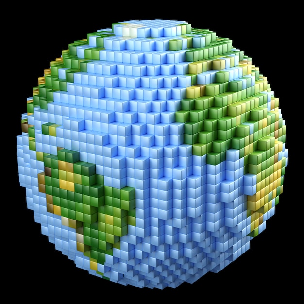 Foto pixelated earth