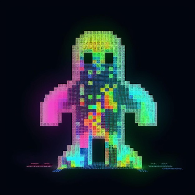 Rainbow among us ghost contest pixel art