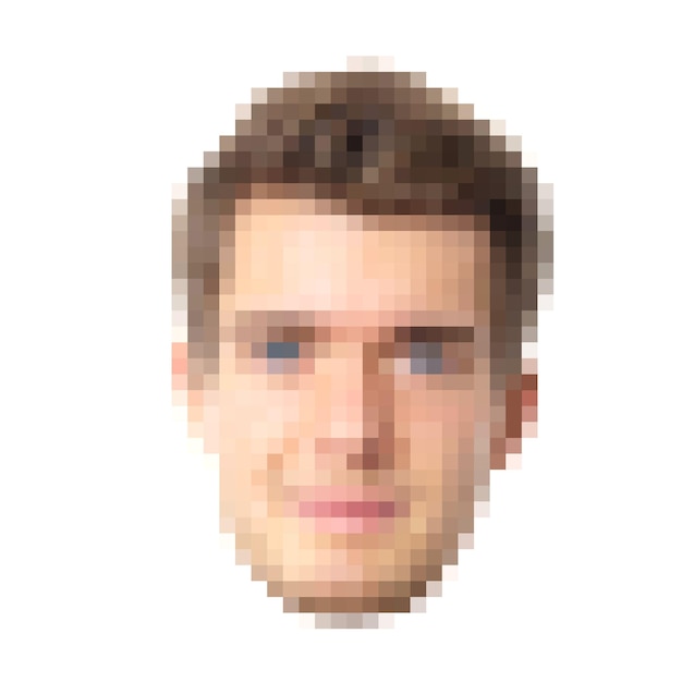 Pixelated male face