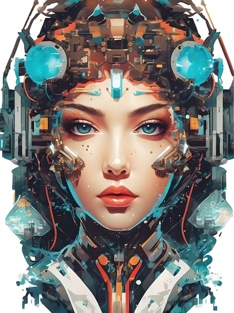 Pixelated Perfection Cybernetic Women in 3D Illustration