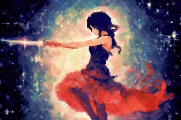 Girl Anime Character in Dress Portrait Stock Illustration - Illustration of  drawing, dancer: 183786167