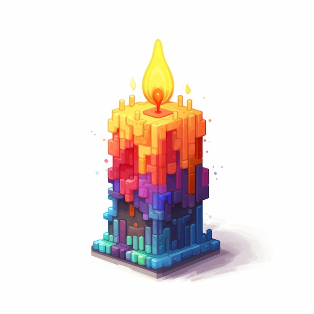 Pixelplantmaster's Vibrant Candle A 16bit Indie Game Asset