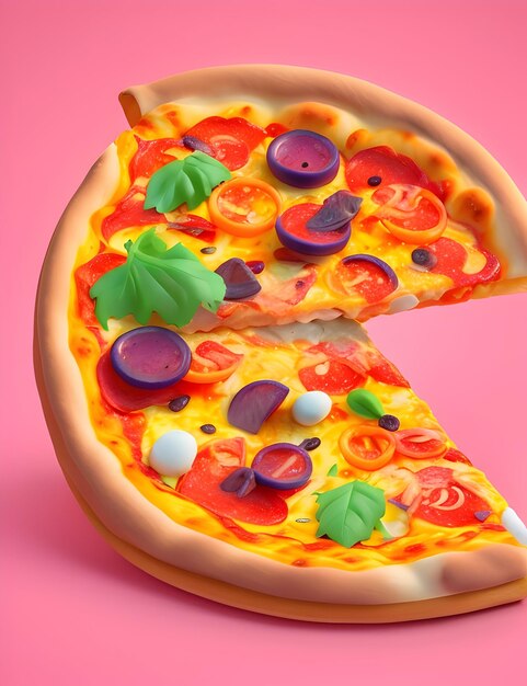 Foto pizza 3d realistisch render vector pictogram