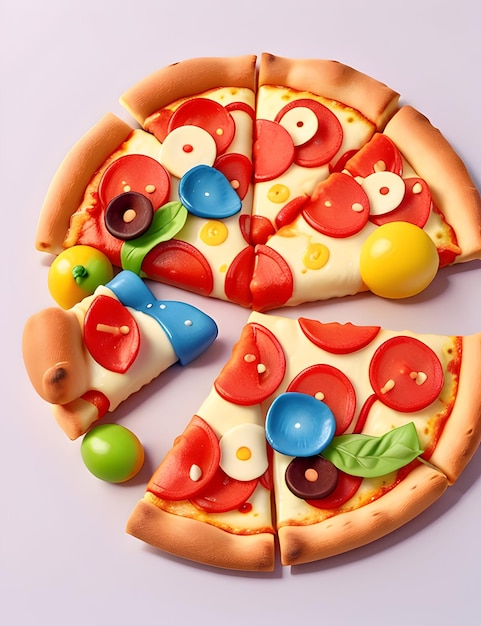 Pizza 3d realistisch render vector pictogram