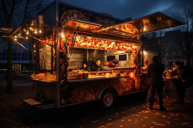 Pizza being ordered from a food truck Best pizza image photography