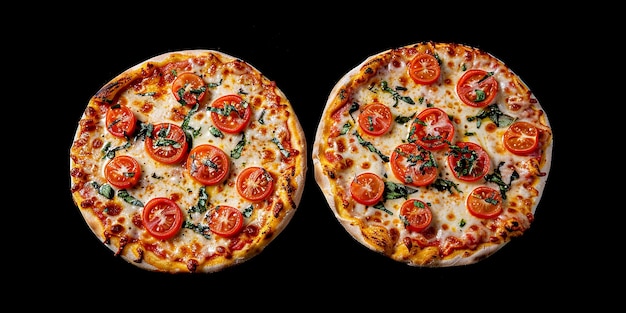 Photo pizza on black background