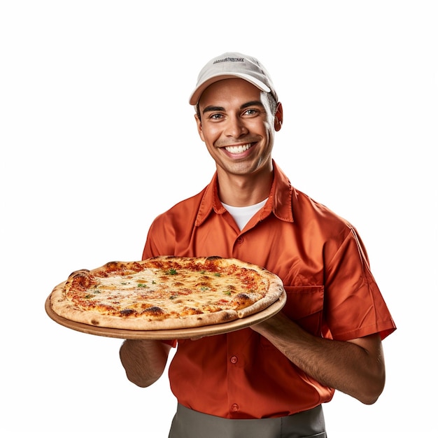 Фото Пицца мальчик доставка еды человек еда счастливая есть молодой фон коробка вкусный ужин милый быстрый