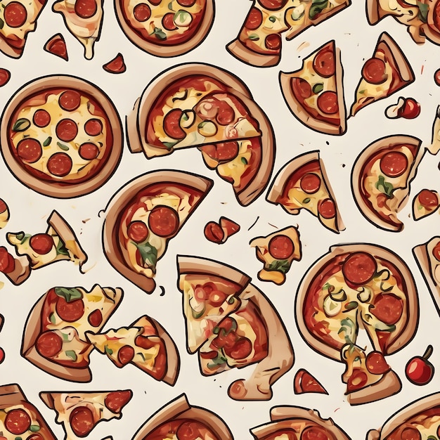 Pizza Cartoon Icon Background Very Cool