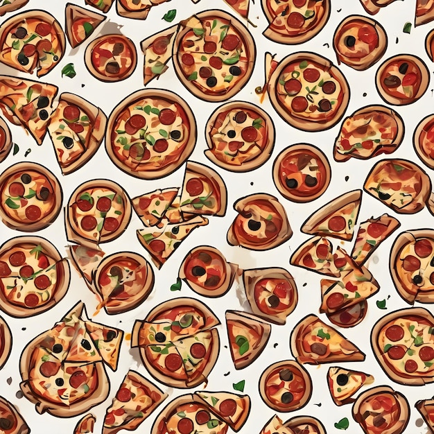 Foto sfondio dell'icona dei cartoni animati della pizza molto figo