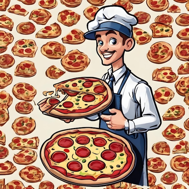 Photo pizza cartoon icon background very cool
