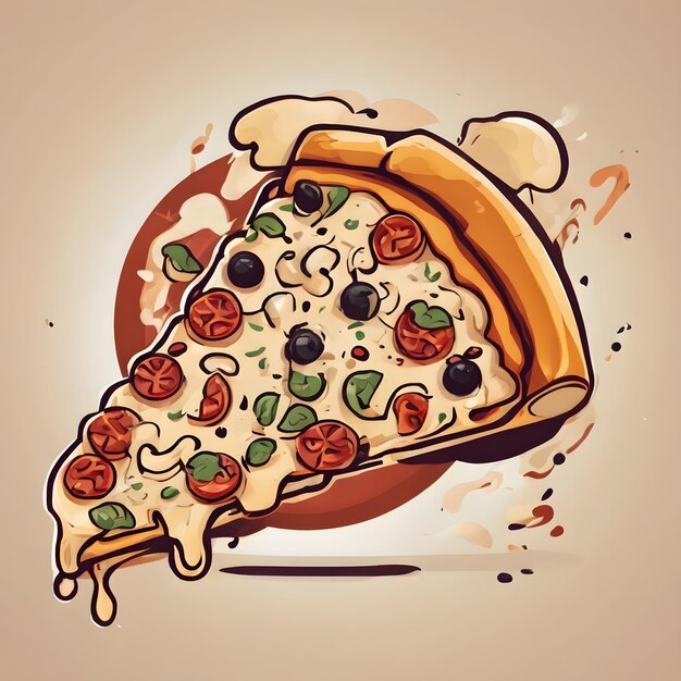 Foto pizza cartoon icoon achtergrond heel cool