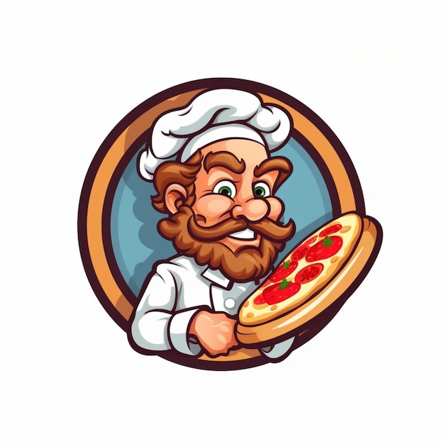 Pizza cartoon logo 11