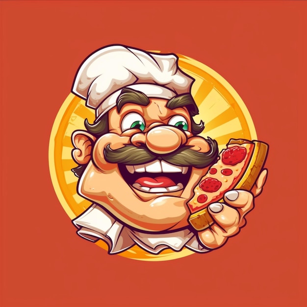 Pizza cartoon logo 14