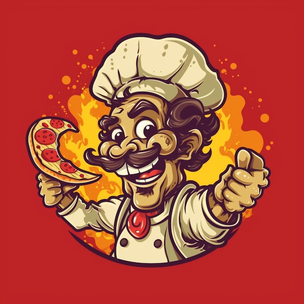 Photo pizza cartoon logo 1
