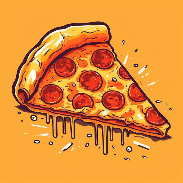 pizza cartoon style