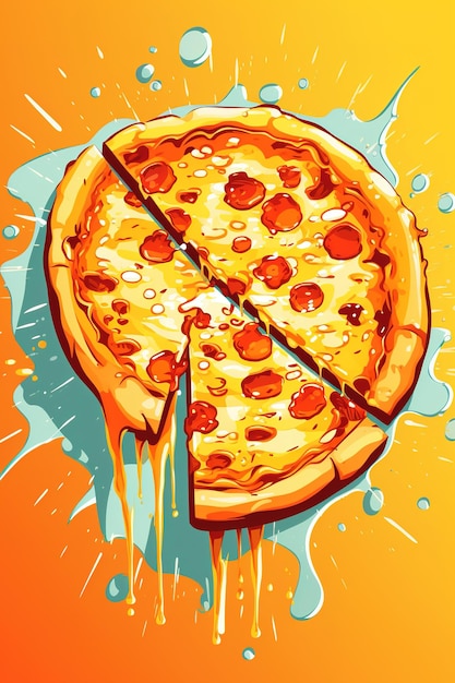 Pizza cartoon style