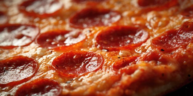 Pizza close-up geel poeder explosie Super Detail fijne textuur van toppings en korst