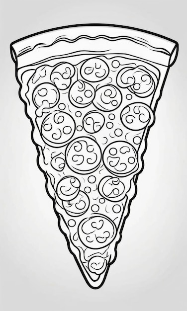 Photo pizza coloring page for kids