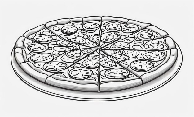 Pizza coloring page for kids