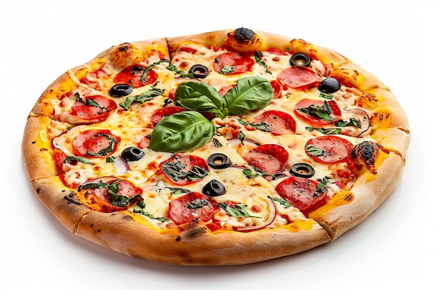 Pizza Delight On White Background