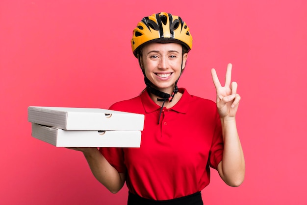 Pizza delivery pretty blonde woman