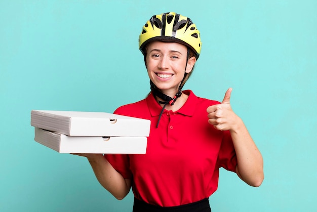 Pizza delivery pretty blonde woman