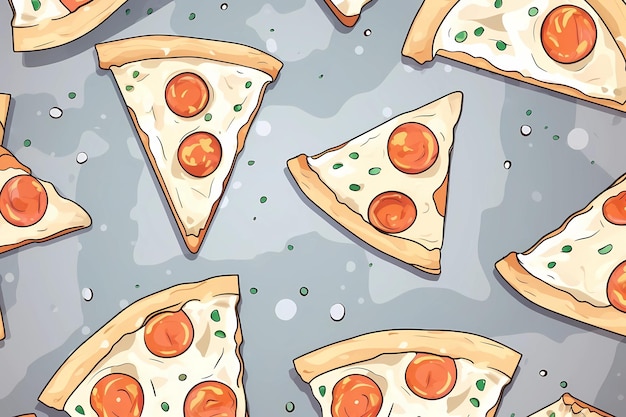 Фото Рисунок пиццы итальянская кухня рисунок для пиццерии иллюстрация для кафе иллюстрация para restau