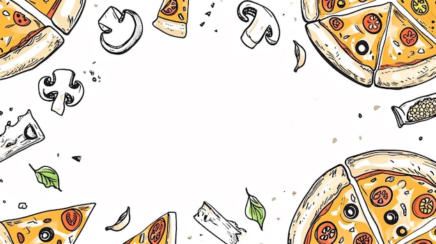 Pizza food menu for restaurant and cafe Design banner Generative Ai