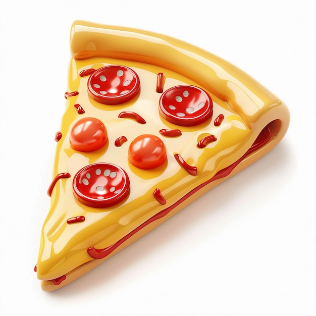 Foto pizza-icon 3d rendering met een witte achtergrond