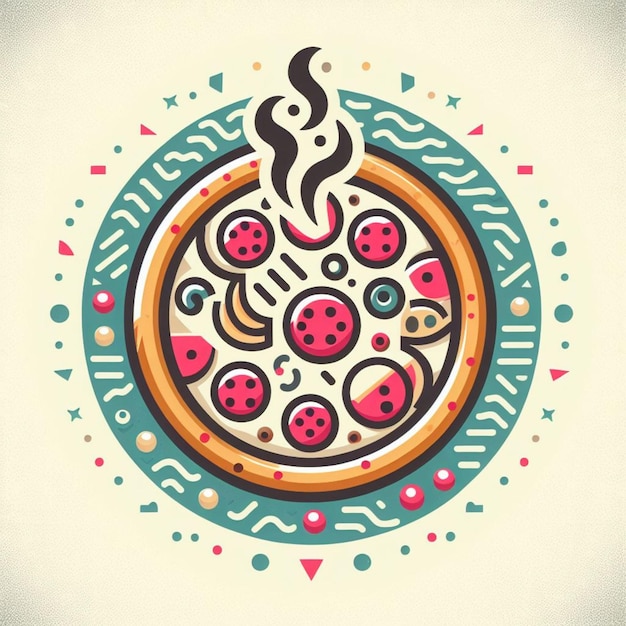 Foto pizza illsutration vector logo