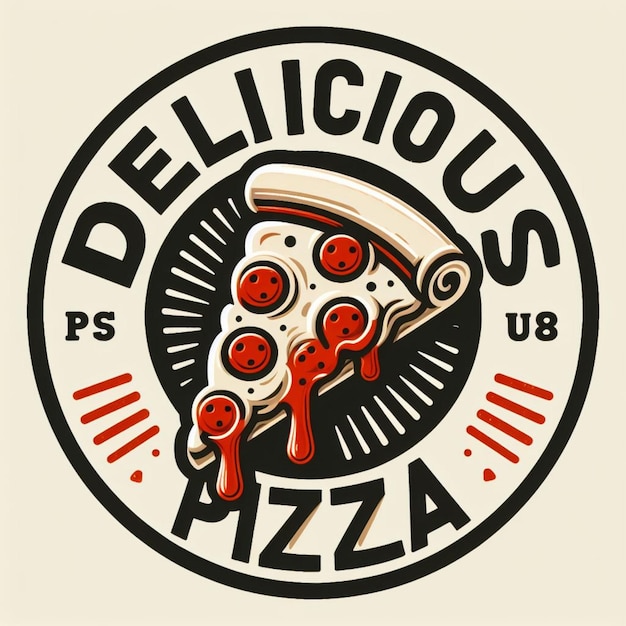 Foto pizza illsutration vector logo