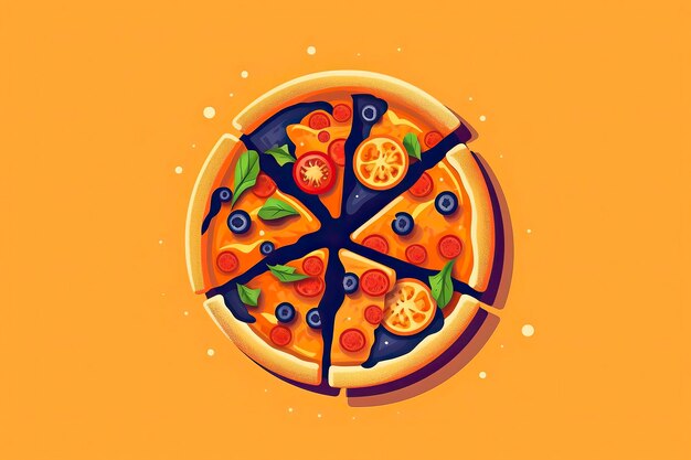 Pizza illustration food illustration generative ai