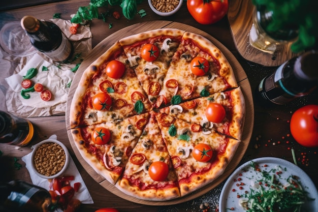 pizza in keukentafel professionele reclame food fotografie