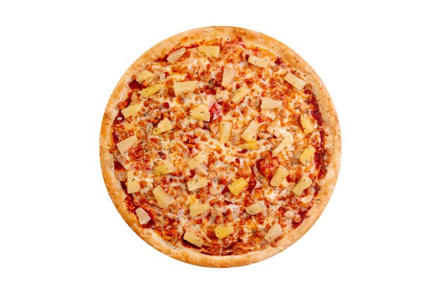 Pizza isolated on white background. Hot fast food