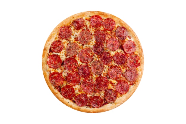 Pizza isolated on white background. Hot fast food